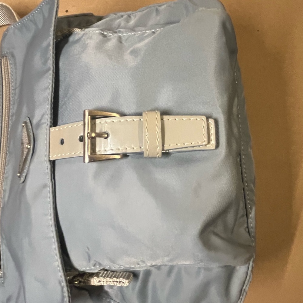 Prada blue nylon triangle logo vela crossbody bag - Picture 11 of 15